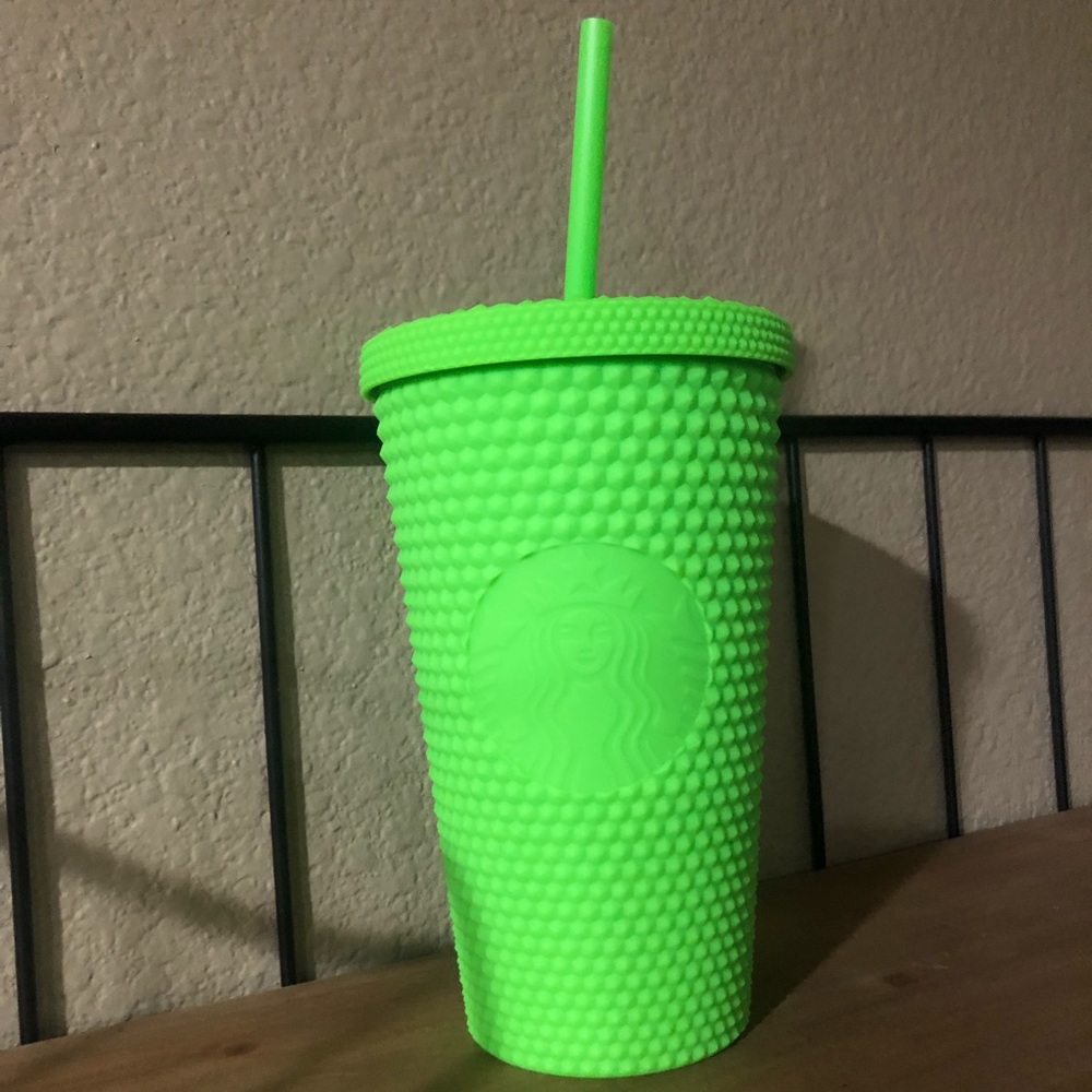 Starbucks green matte studded cup
